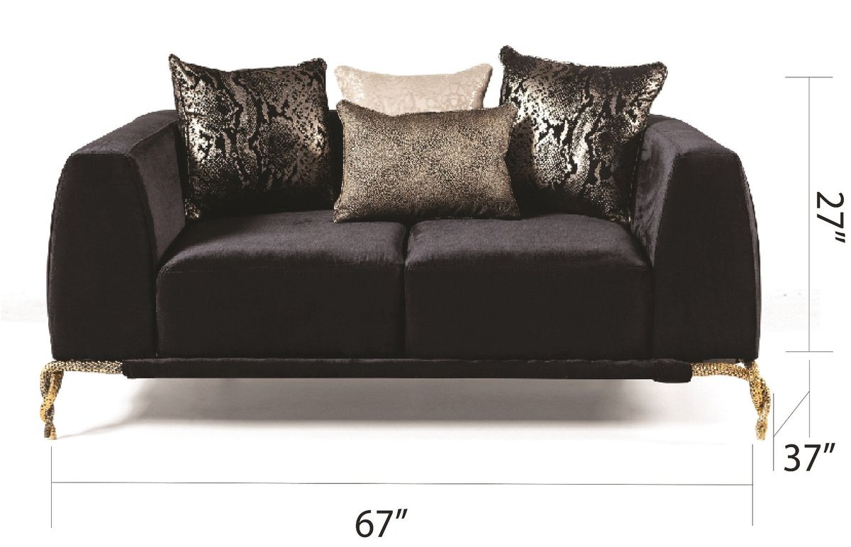 Galaxy Home Majesty Loveseat in Black