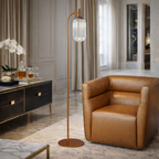 Vela Floor Lamp Bronze and Clear
