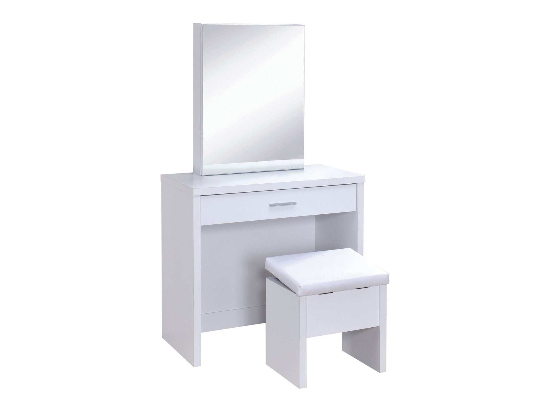 Harvey Vanity Set with Lift-Top Stool White