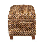Laughton Hand-Woven Banana Leaf Storage Bench Amber