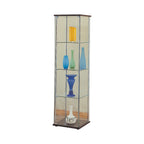 Bellatrix 3-shelf Clear Glass Curio Cabinet Cappuccino