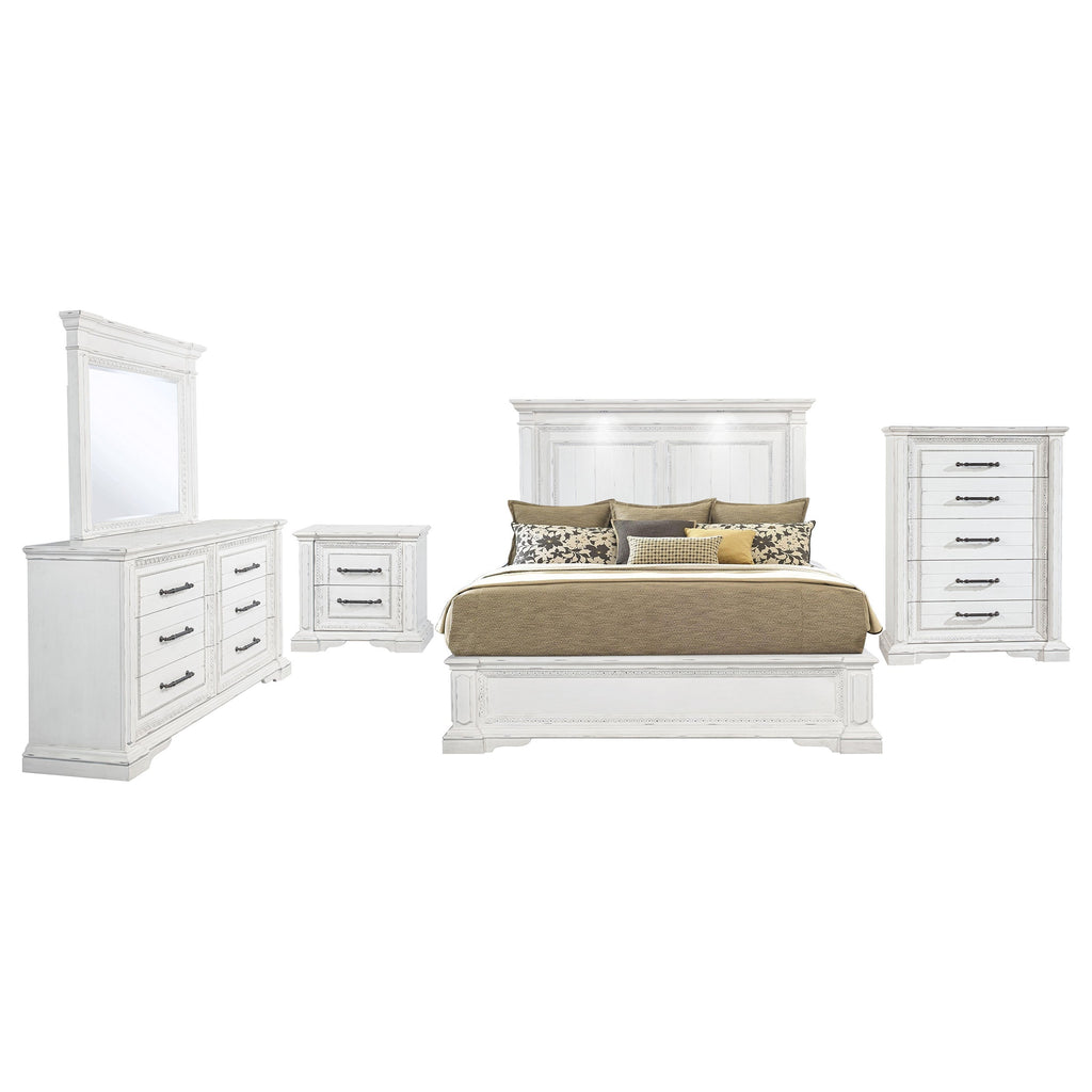 McKinney 4-piece Eastern King Bedroom Set Vintage White