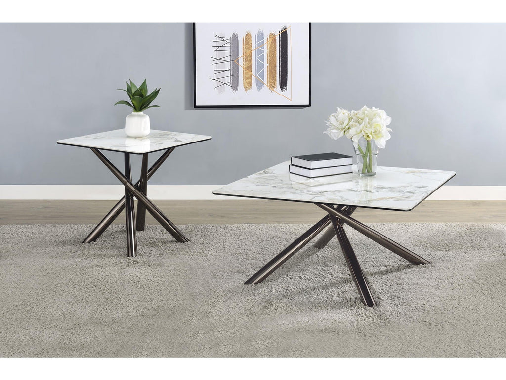 Carvell Square Sintered Stone Top Coffee Table Mirage White
