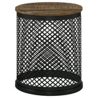 Yaritza Round Mango Wood Coffee Table Natural and Gunmetal