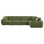 Elysia 6-piece Chenille Upholstered Modular Sectional Sofa Green