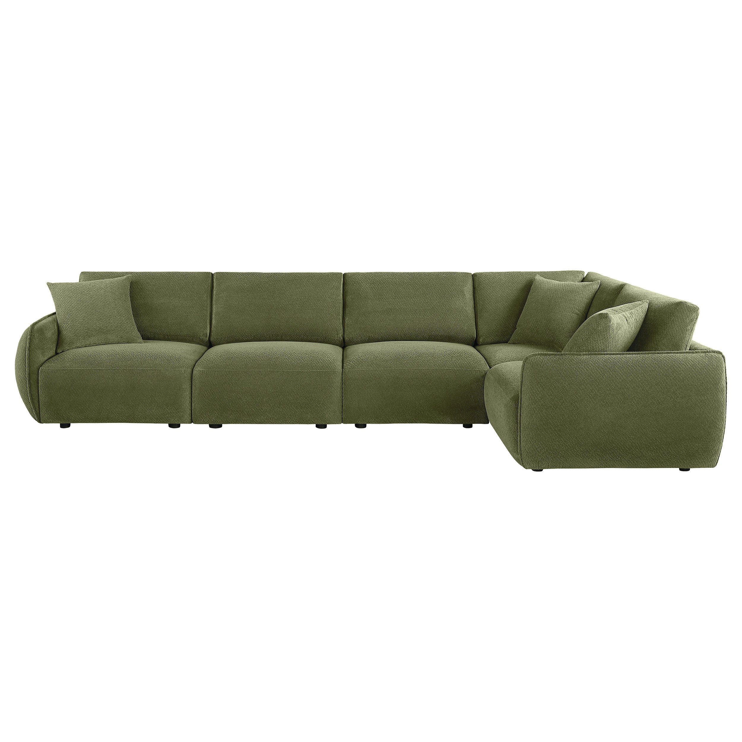 Elysia 6-piece Chenille Upholstered Modular Sectional Sofa Green