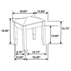 Felicity Upholstered Vanity Stool Metallic and Glossy White