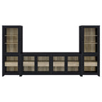 Denison 79-inch 4-door TV Stand Media Console Black