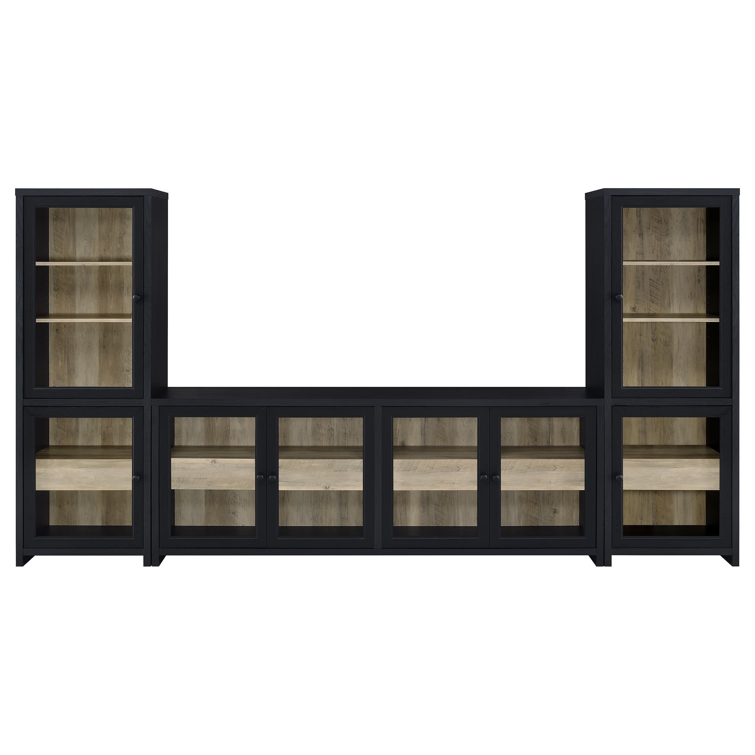 Denison 79-inch 4-door TV Stand Media Console Black