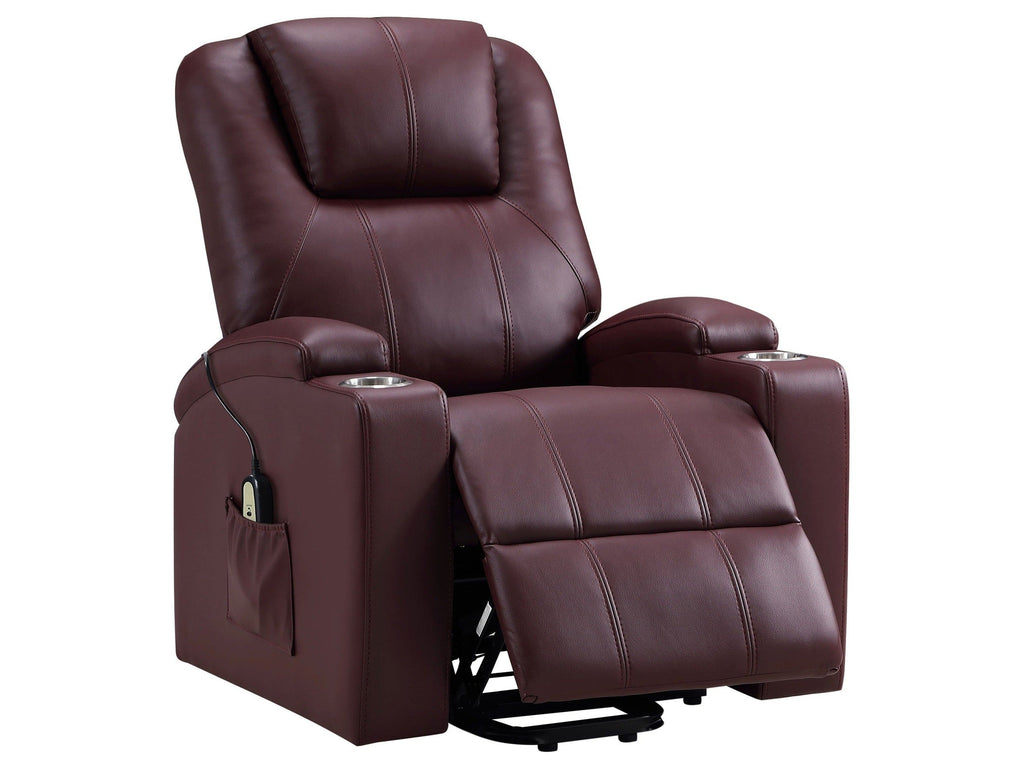 Armstrong Upholstered Power Lift Massage Recliner Espresso