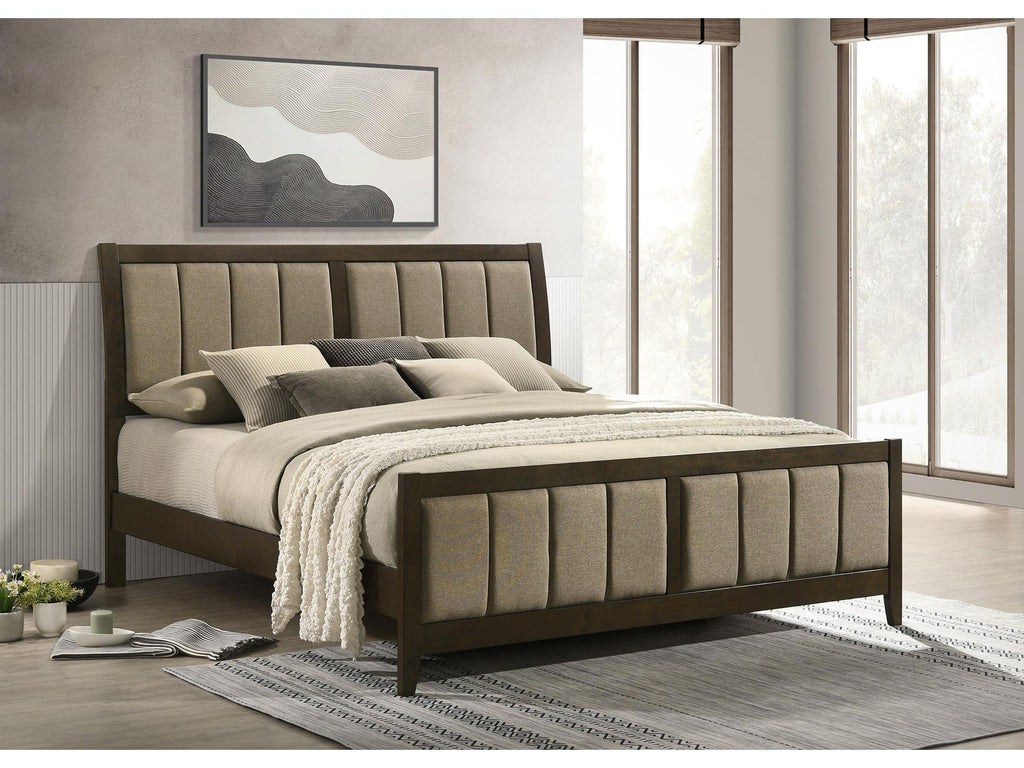 Wilkes 51-inch Upholstered California King Bed Dark Cocoa