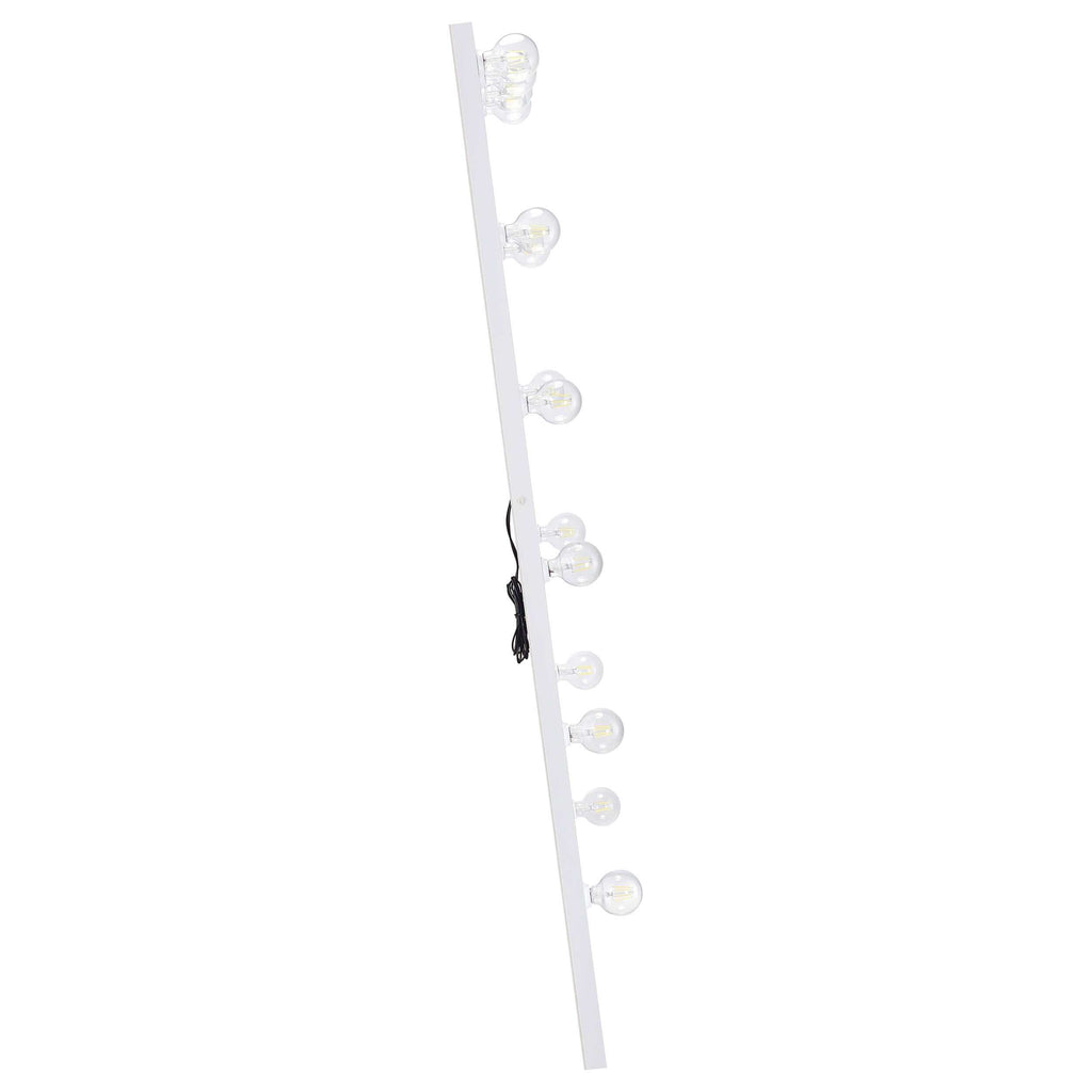 Zayan 32 x 71 Inch Floor Mirror LED Lighting Black Gloss