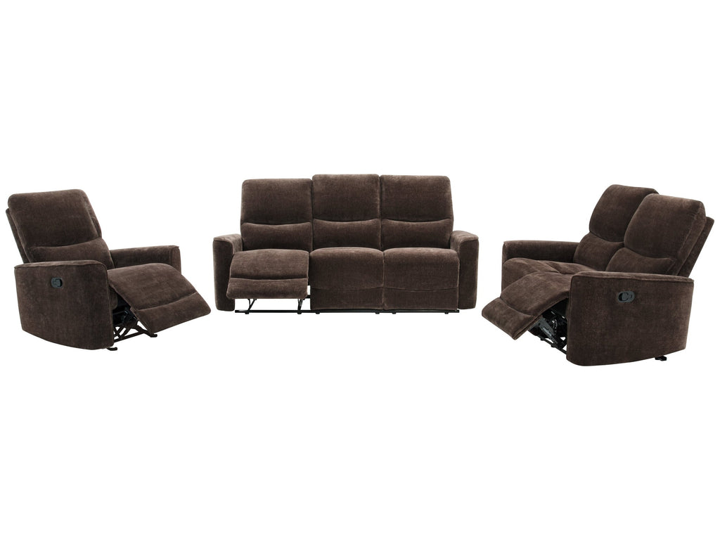 Navarro Chenille Upholstered Glider Recliner Dark Brown