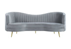 Sophia 2-piece Upholstered Channel Tufted Sofa Set Grey