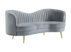 Sophia 2-piece Upholstered Channel Tufted Sofa Set Grey