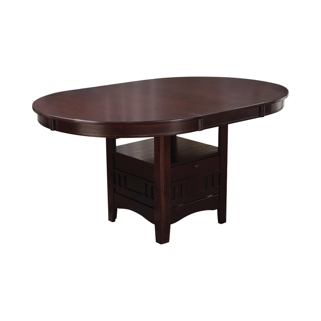 Lavon Oval 60-inch Wood Extension Leaf Dining Table Espresso