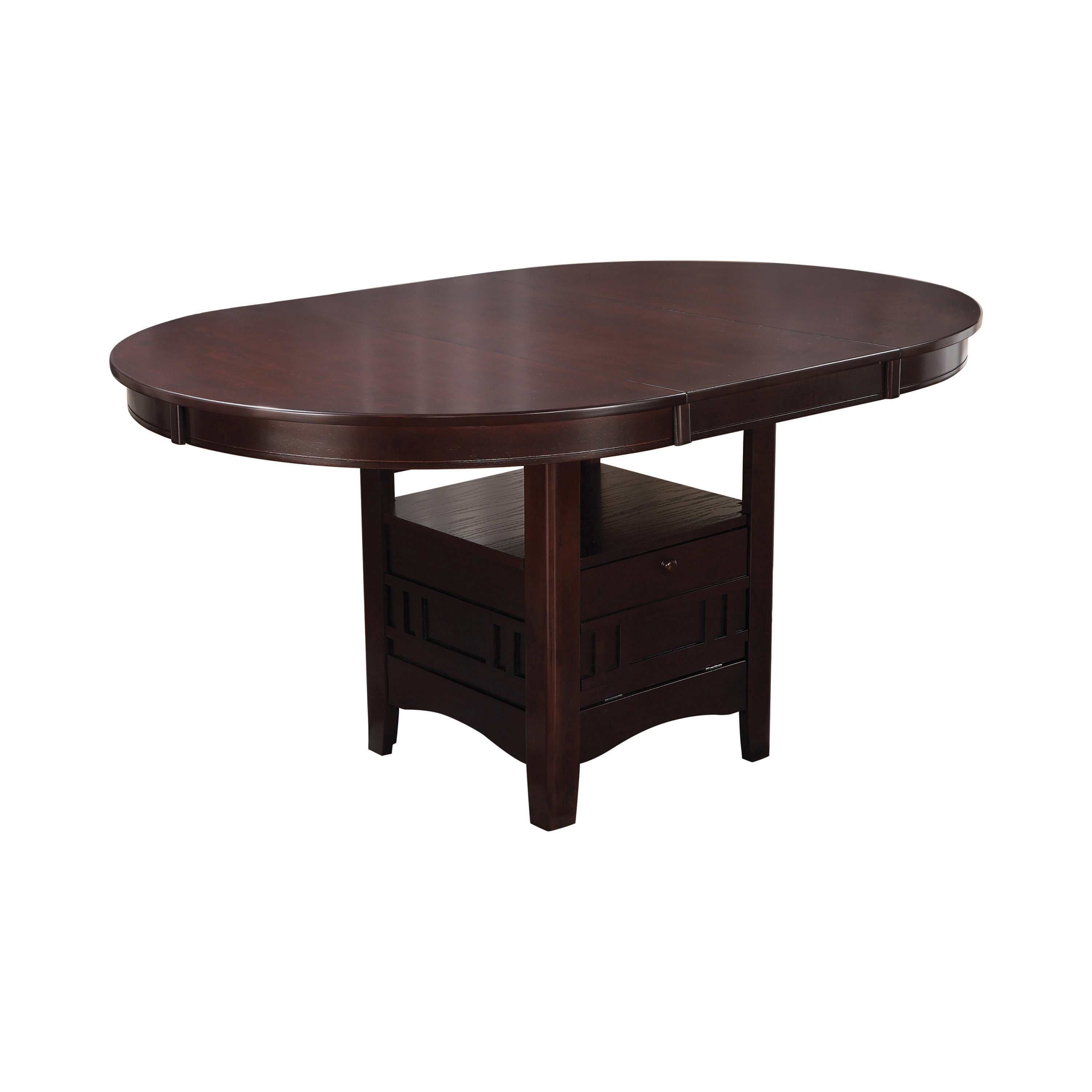 Lavon Oval 60-inch Wood Extension Leaf Dining Table Espresso