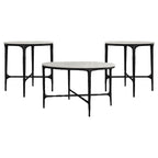 Hermas Round Genuine Marble Top Metal Coffee Table White