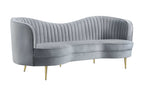 Sophia Upholstered Channel Tufted Loveseat Grey