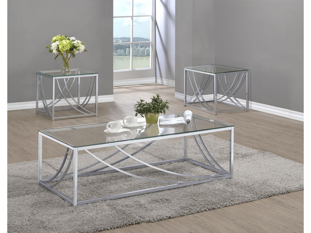 Lille Rectangular Glass Top Coffee Table Chrome