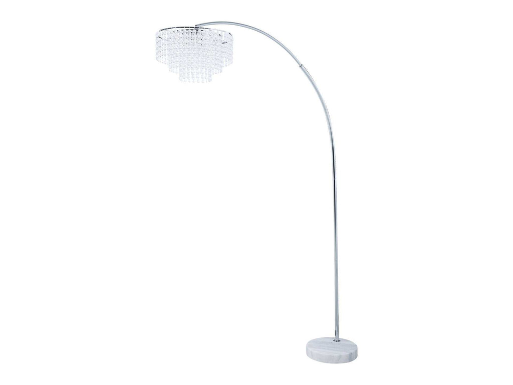 Shirley 86-inch Hanging Crystal Arc Metal Floor Lamp Chrome