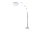 Shirley 86-inch Hanging Crystal Arc Metal Floor Lamp Chrome