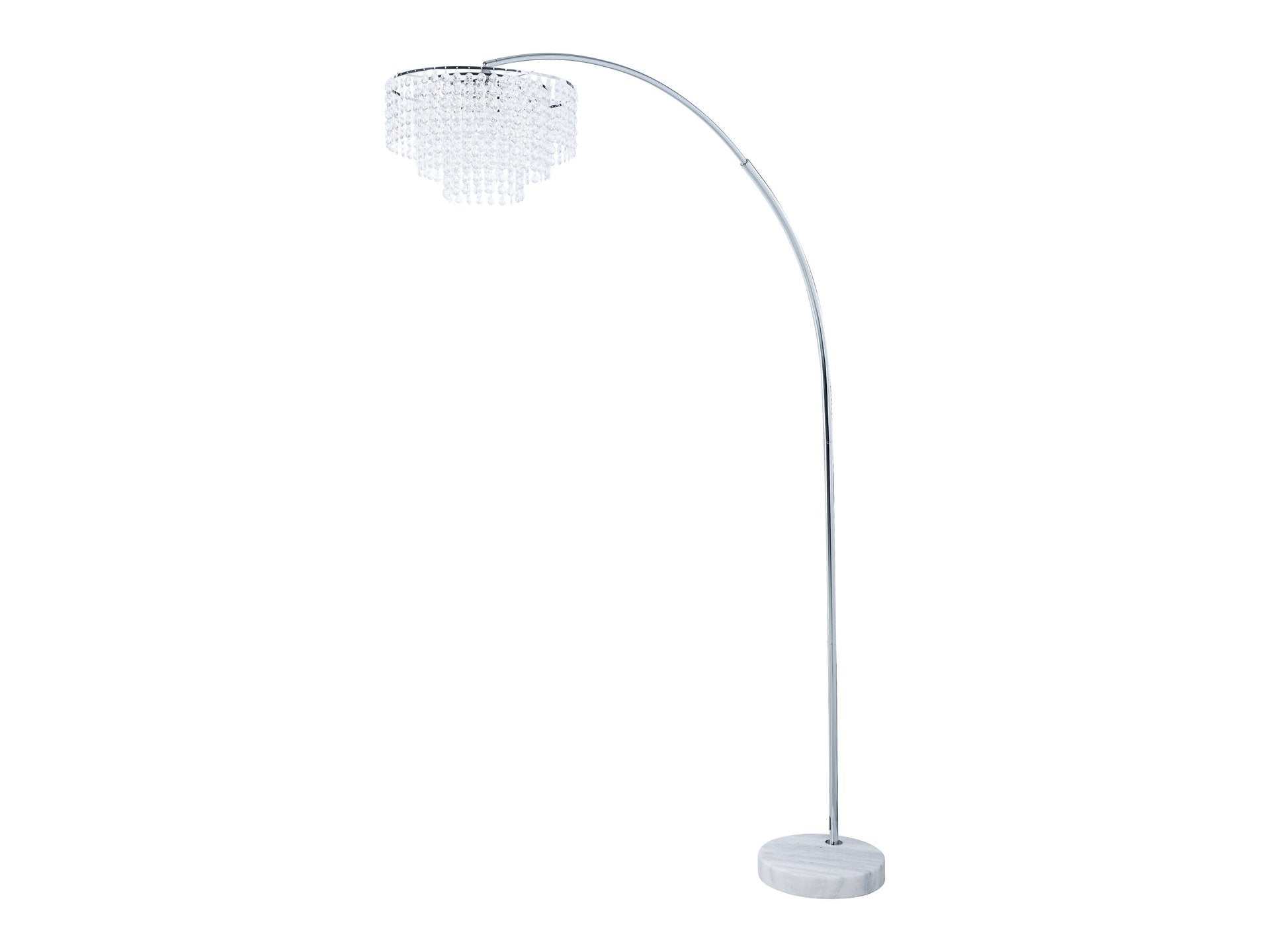 Shirley 86-inch Hanging Crystal Arc Metal Floor Lamp Chrome