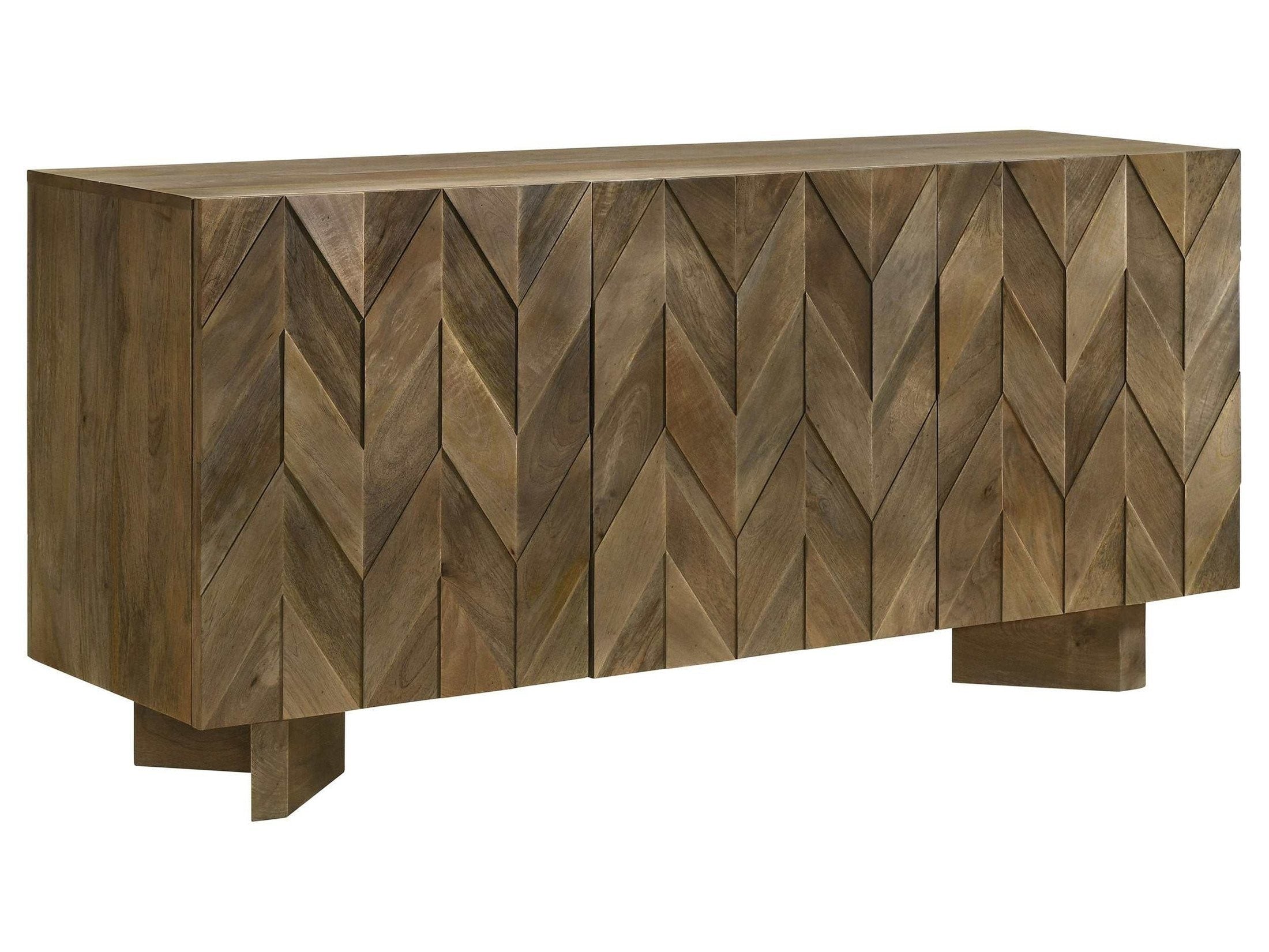 Tyler 3-door Solid Wood Sideboard Buffet Cabinet Mango Brown