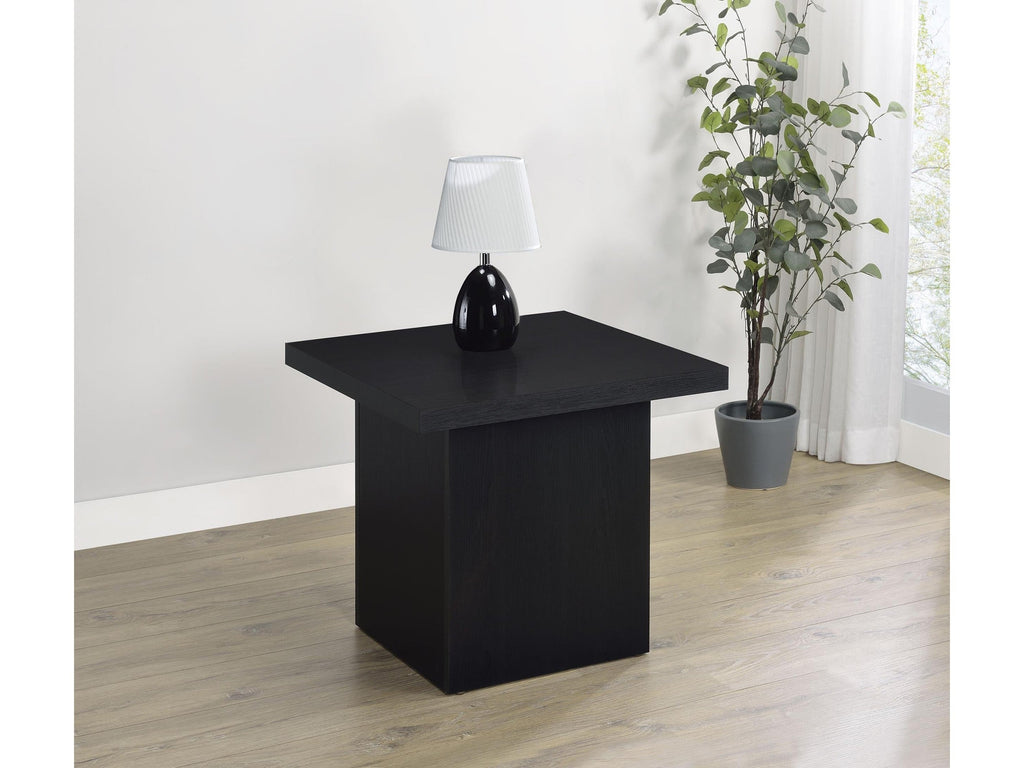 Max Square Engineered Laminate End Side Table Black