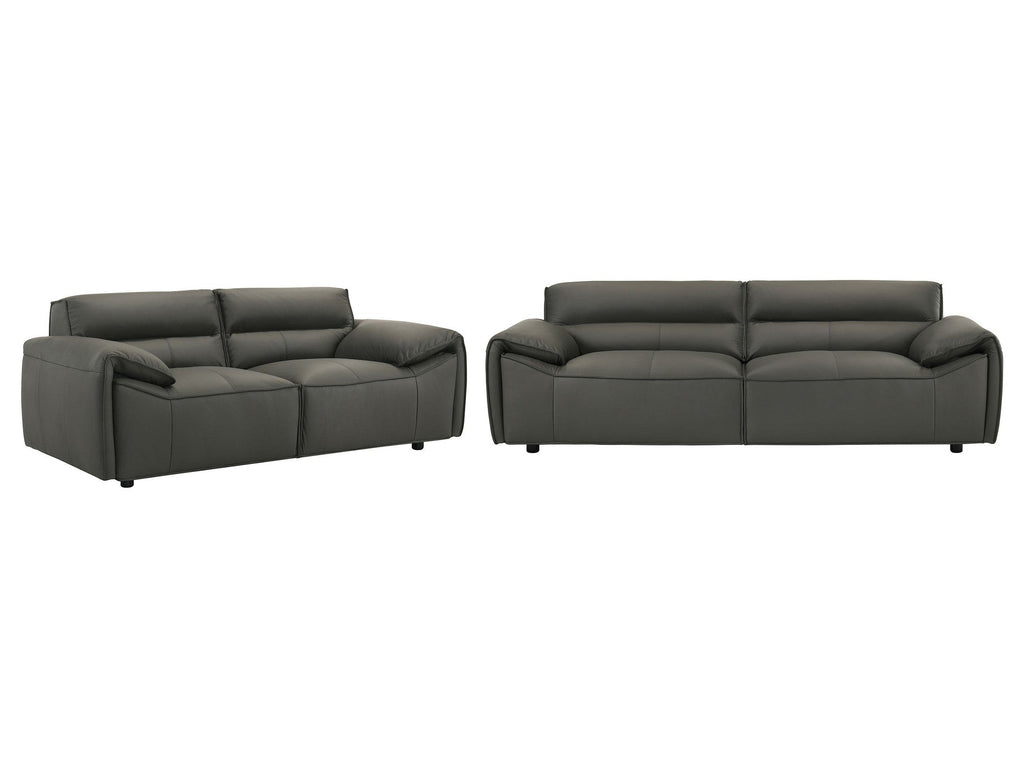 Buxton 2-piece Leather Upholstered Sofa Set Graphite
