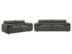 Buxton 2-piece Leather Upholstered Sofa Set Graphite
