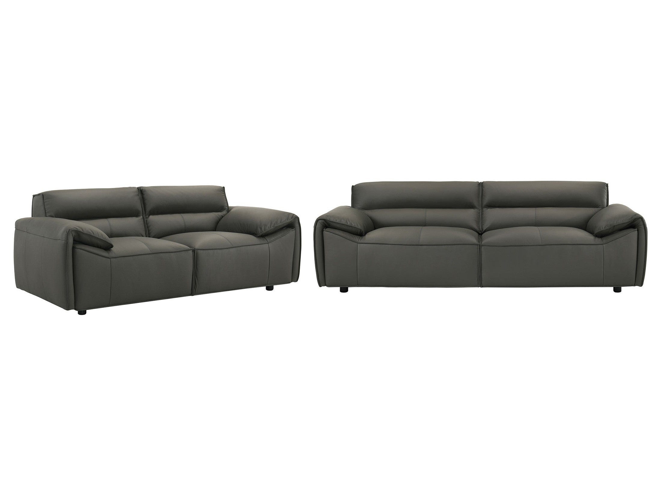 Buxton 2-piece Leather Upholstered Sofa Set Graphite