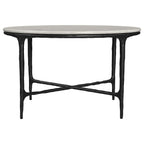 Hermas Round Genuine Marble Top Metal Coffee Table White
