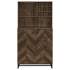 Mendoza 2-door Home Bar Cabinet Wine Storage Rustic Oak