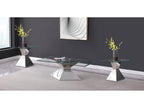 Jenny Glass Top Stainless Steel Coffee Table Chrome