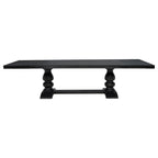 Phelps 7-piece Rectangular Dining Table Set Distressed Noir