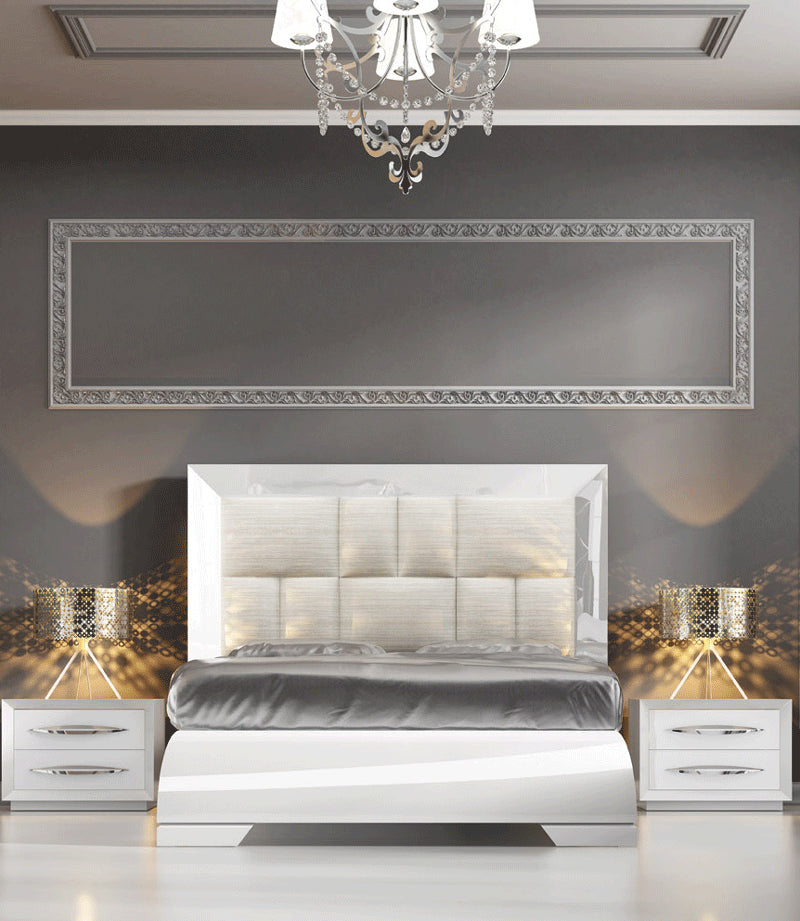 ESF Furniture - Carmen King Bed in White - CARMENBEDKSWHITE