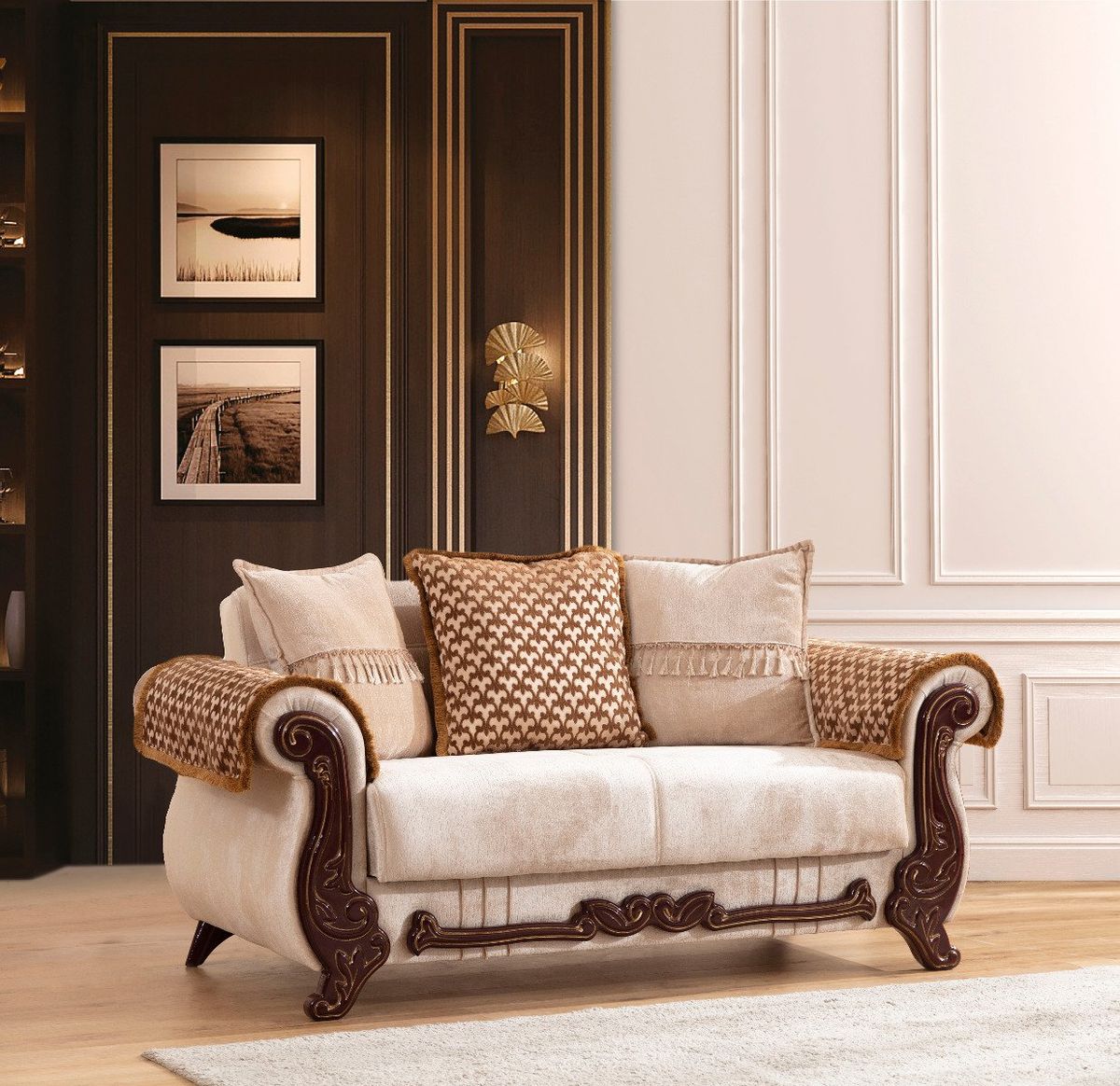 Galaxy Home Carmen Loveseat in Beige