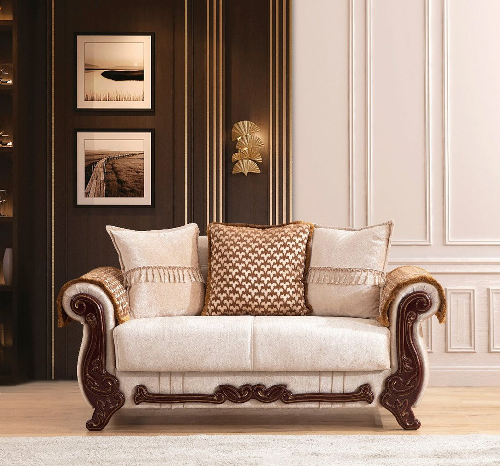 Galaxy Home Carmen Loveseat in Beige