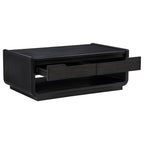 Leandro 2-drawer Wood Cocktail Coffee Table Burnished Black