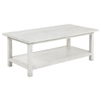 Payne Wood Coffee Table with Shelf Distressed Brown