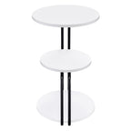 Hilly 3-tier Round Accent Side Table White and Black