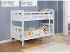 Chapman Wood Twin Over Twin Bunk Bed with Mattress White