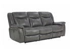Conrad Upholstered Padded Arm Motion Sofa Grey