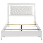 Cassia Eastern King LED Panel Bed White High Gloss