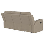 Brentwood 2-piece Upholstered Reclining Sofa Set Taupe