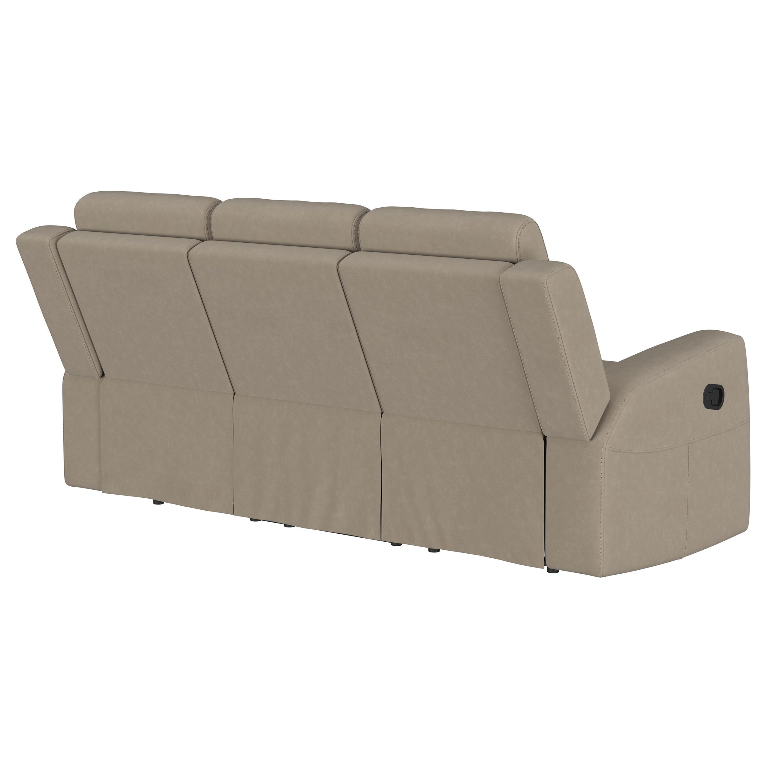 Brentwood 2-piece Upholstered Reclining Sofa Set Taupe