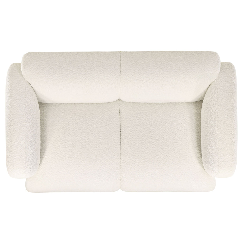 Dorset 2-piece Upholstered Round Track Arm Sofa Set White