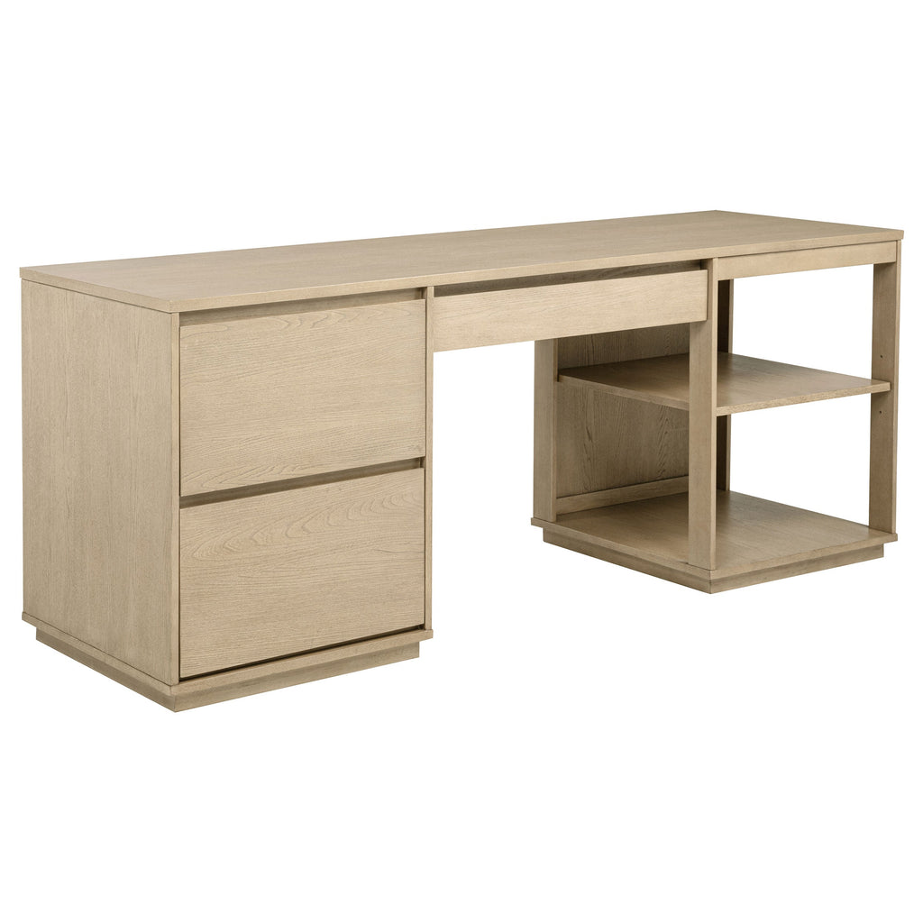 Altidore 68-inch 7-drawer Executive Home Office Desk Distressed Brown
