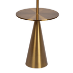 Celestial Modern Floor Lamp with Brass Accent Table with Large White Shade